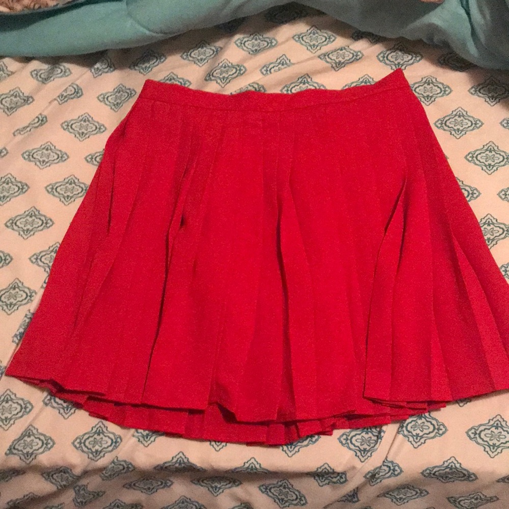 Red mini skirt